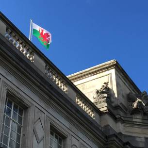 Welsh Flag at Cardiff City Hall