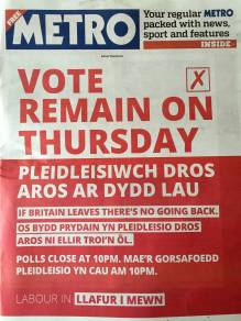 Front-Page Opinion on Referendum Eve